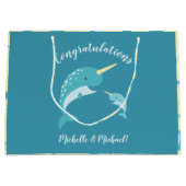 Narwhal-Baby shower Groot Cadeauzakje (Voorkant)