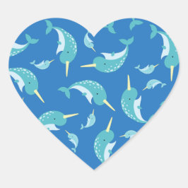 Narwhal-Baby shower Hart Sticker