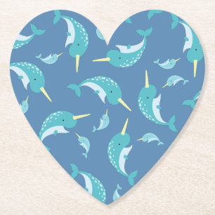 Narwhal-Baby shower Kartonnen Onderzetters