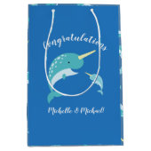 Narwhal-Baby shower Medium Cadeauzakje (Voorkant)