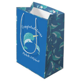 Narwhal-Baby shower Medium Cadeauzakje