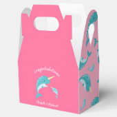 Narwhal Baby shower Roze Girl Whale Bedankdoosjes (Geopend)