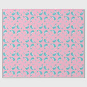 Narwhal Baby shower Roze Girl Whale Cadeaupapier (Vlak)