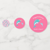 Narwhal Baby shower Roze Girl Whale Confetti (Voorkanten)