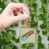 Narwhal Bacon Retro Logo Sleutelhanger (Hand)