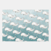 Narwhal Beluga-walvissen onder de diepblauwe zee Inpakpapier Vel (Voorkant 2)