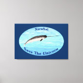 Narwhal - bespaar de Unicorn Canvas Afdruk (Voorkant)