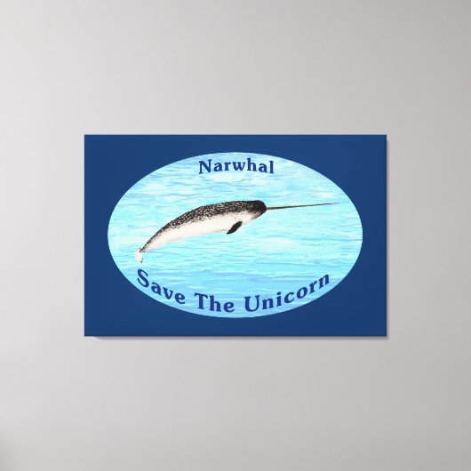 Narwhal - bespaar de Unicorn Canvas Afdruk (Voorkant)
