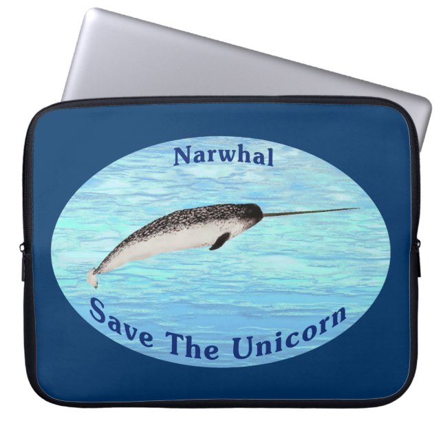 Narwhal - bespaar de Unicorn Laptop Sleeve (Voorkant)