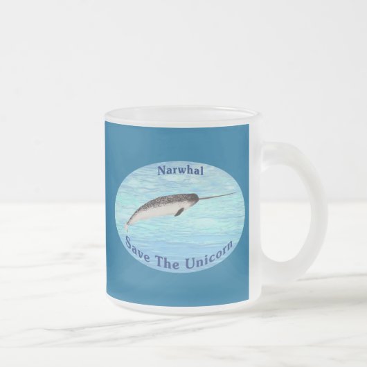 Narwhal - bespaar de Unicorn Matglas Koffiemok (Rechts)