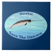 Narwhal - bespaar de Unicorn Tegeltje (Voorkant)