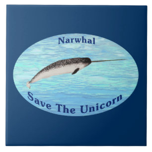 Narwhal - bespaar de Unicorn Tegeltje