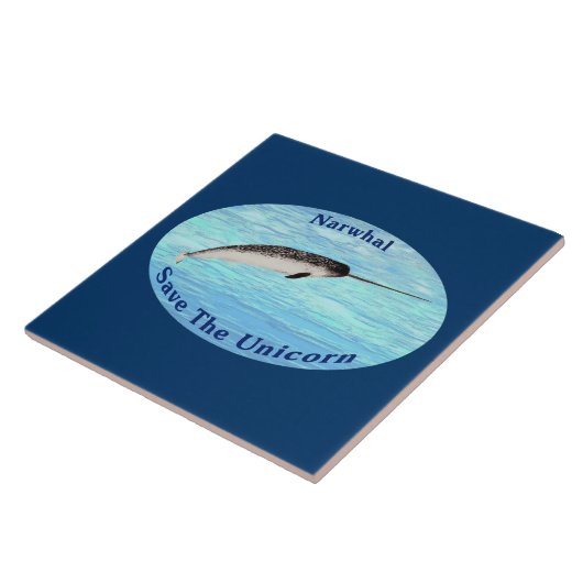 Narwhal - bespaar de Unicorn Tegeltje (Zijkant)