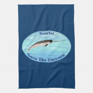 Narwhal - bespaar de Unicorn Theedoek