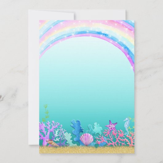 Narwhal Birthday Invitation, Narwhal Pool Party Kaart (Achterkant)