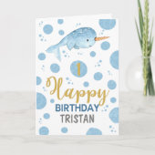 Narwhal Birthday Kaart (Voorkant)