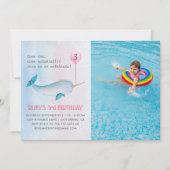 Narwhal Birthday Party Invitation (Voorkant)