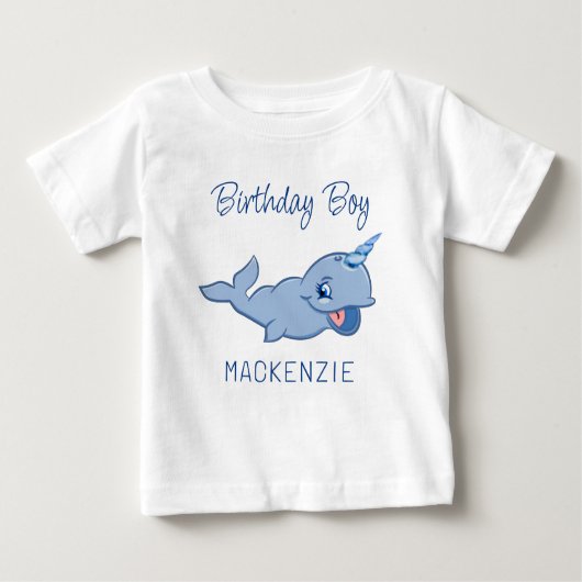Narwhal Blue | Schattig Baby Kawaii Eerste Verjaar (Voorkant)