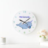 Narwhal Blue | Schattige Baby Kawaii - Eigen Oceaa Grote Klok (Huis)