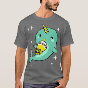 Narwhal Boba Bubble Tea Lover Anime Kinder Gifts P T-shirt