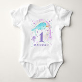 Narwhal Bodysuit gepersonaliseerd meisje Narwhal B (Voorkant)