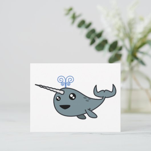 Narwhal. Briefkaart (Staand voorkant)