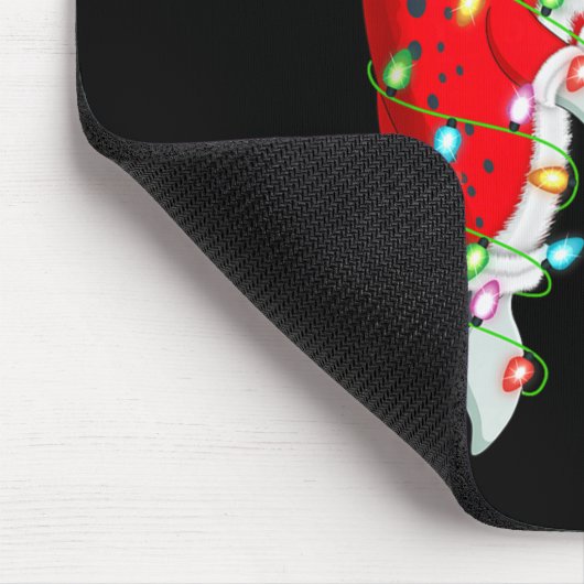 Narwhal Christmas Lights Santa Costume Cute Animal Muismat (Hoek)