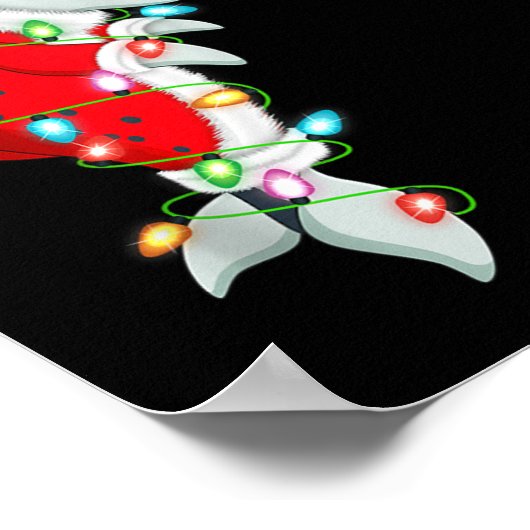 Narwhal Christmas Lights Santa Costume Cute Animal Poster (Hoek)