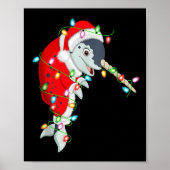 Narwhal Christmas Lights Santa Costume Cute Animal Poster (Voorkant)