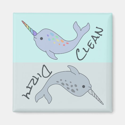 Narwhal Clean Vuil Vaatwasser Magneet (Voorkant)