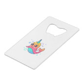 Narwhal Creditkaart Flessenopener (Voorkant Gekanteld)