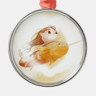 Narwhal. Cute and adorable journey. Metalen Ornament