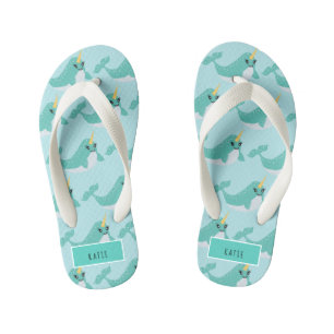 Narwhal Cute Arctic Whale Kinder Teenslippers