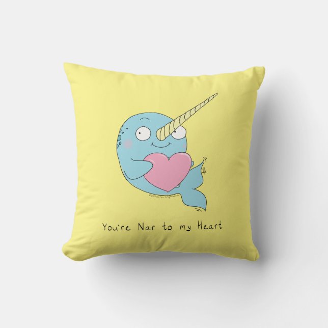 Narwhal Cute Kinder Cartoon Kussen (Voorkant)