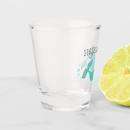 Narwhal Cute Zee Unicorn Shot Glas (Links)