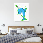 Narwhal Dabbing Dab Canvas Afdruk (Insitu (Slaapkamer))