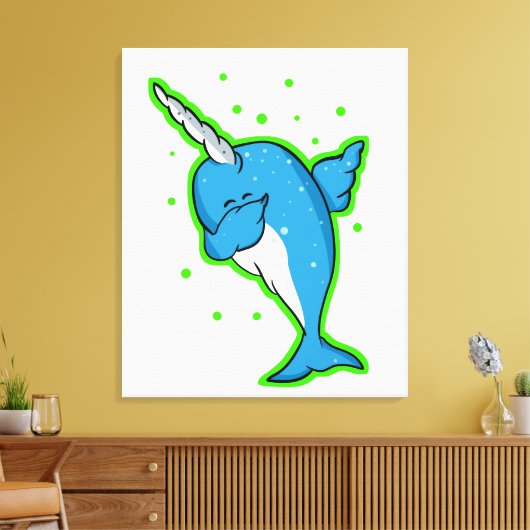 Narwhal Dabbing Dab Canvas Afdruk (Insitu (Woonkamer))