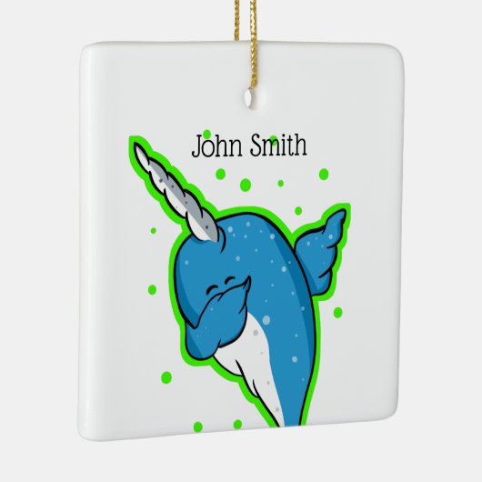 Narwhal Dabbing Dab Keramisch Ornament (Rechts)