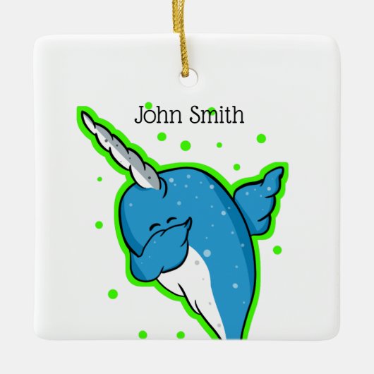 Narwhal Dabbing Dab Keramisch Ornament (Voorkant)