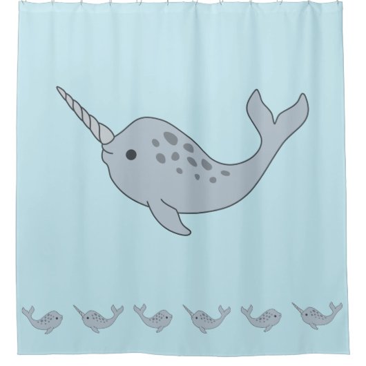 Narwhal douchegordijn (Voorkant)