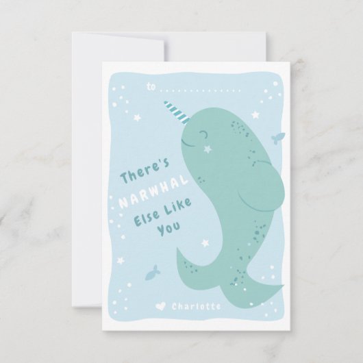 Narwhal Else Classroom Valentijn Kaart (Voorkant)