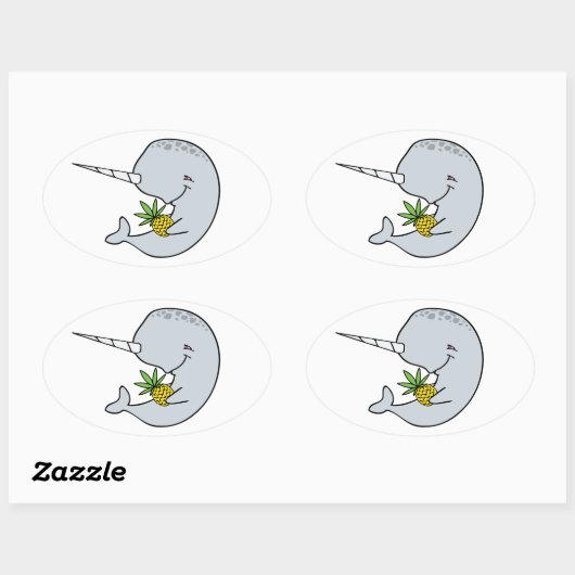 Narwhal en Ananas Stickers (Vel)