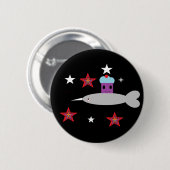 Narwhal en de Ruimtekasten Ronde Button 5,7 Cm (Voorkant /achterkant)
