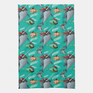 Narwhal en Fish Pirate Pattern Theedoek