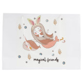 Narwhal en Mermaid met Bunny Ears Friends Groot Cadeauzakje (Achterkant)