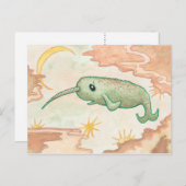 Narwhal en Moon Briefkaart (Voorkant / Achterkant)