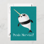 Narwhal en Panda in One Briefkaart (Voorkant / Achterkant)