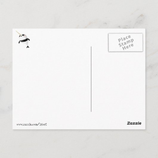 Narwhal en Panda in One Briefkaart (Achterkant)