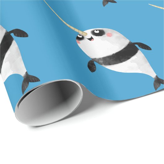 Narwhal en Panda in One Cadeaupapier (Rol Hoek)
