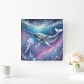 Narwhal Fantasy Vierkante Klok (Huis)
